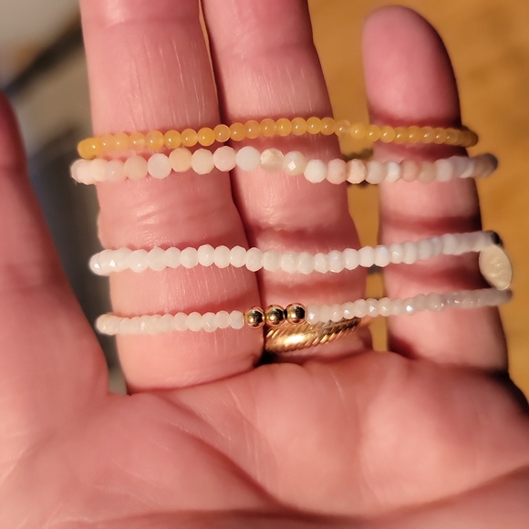 RLxCL 7 inch stretch gemstone and vintage bead or cz bradelets. 21 of them - Picture 2 of 6